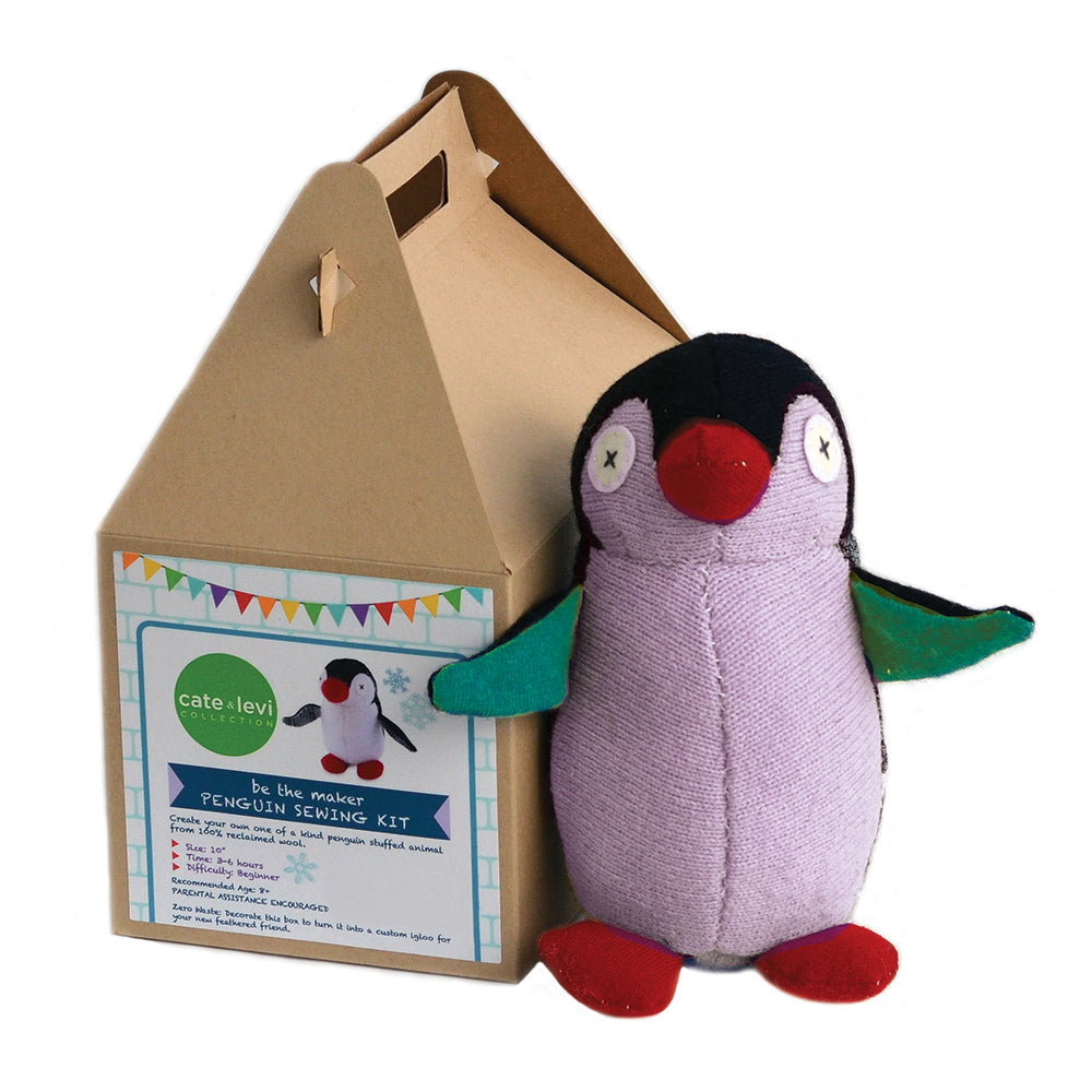 DIY Penguin Stuffed Animal Kit from Reclaimed Wool