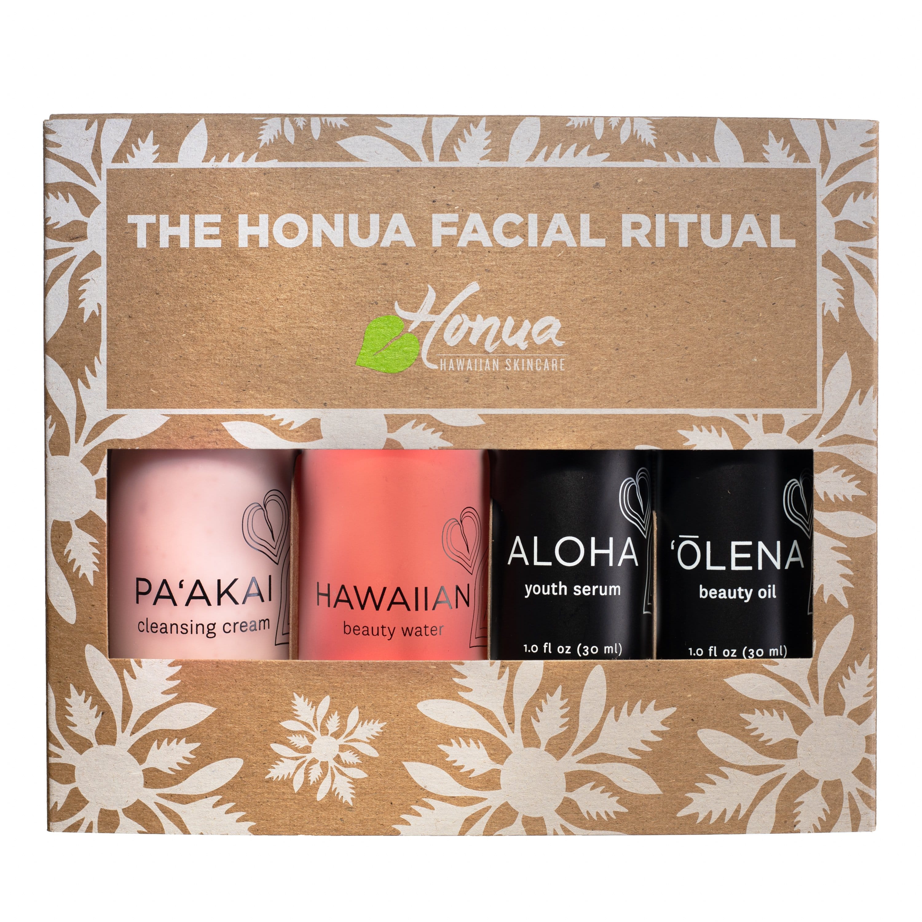 The Honua Facial Ritual Kit - Cleansing Cream, Beauty Water, Youth Serum, Beauty Oil
