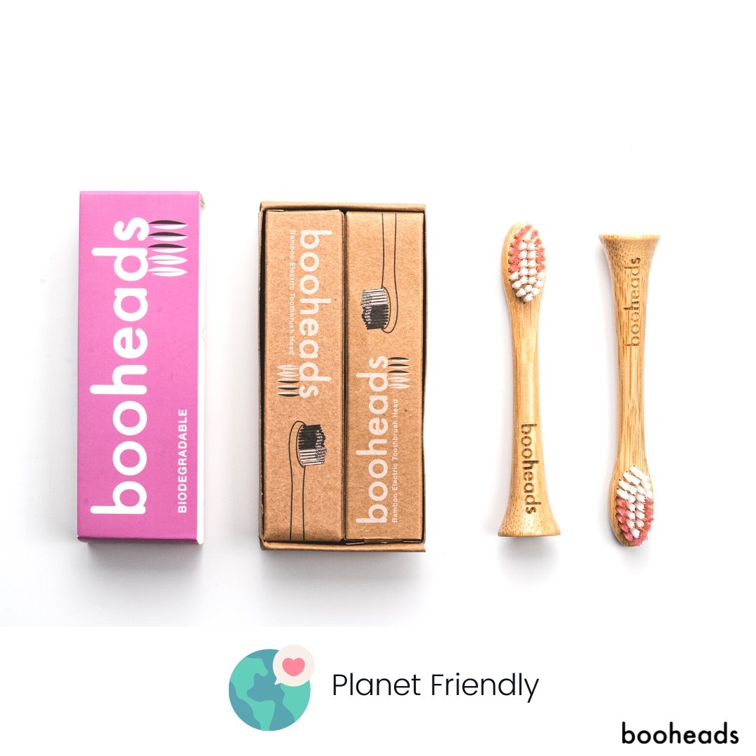 Bamboo Electric Toothbrush Heads for Sonicare Deep Clean in Pink - 2 Pack