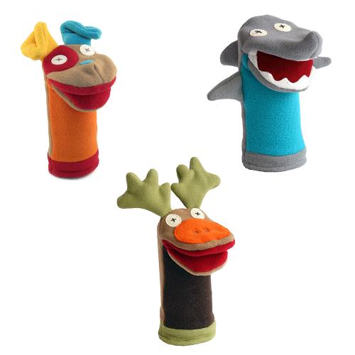 Set of 3 Handcrafted Animal Puppets