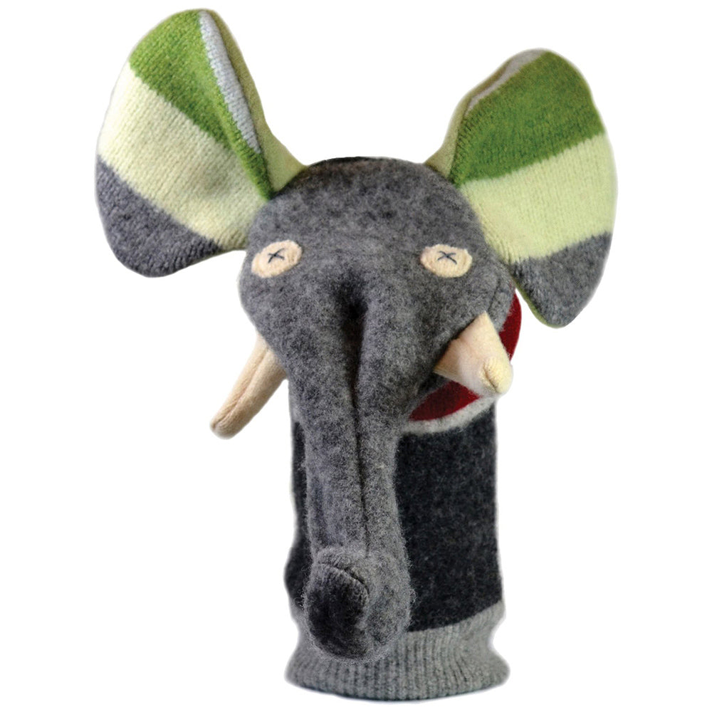 Elephant Puppet from Reclaimed Wool