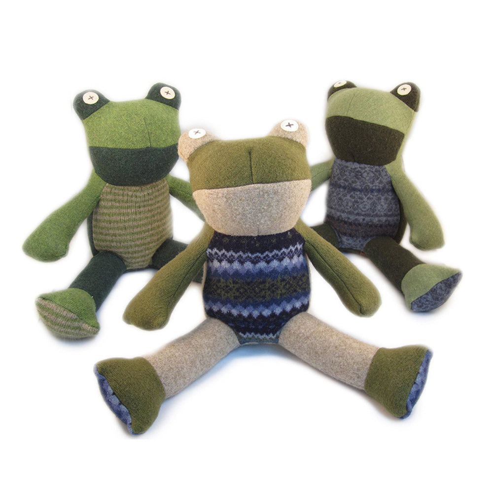 Frog Stuffed Animal from Reclaimed Wool