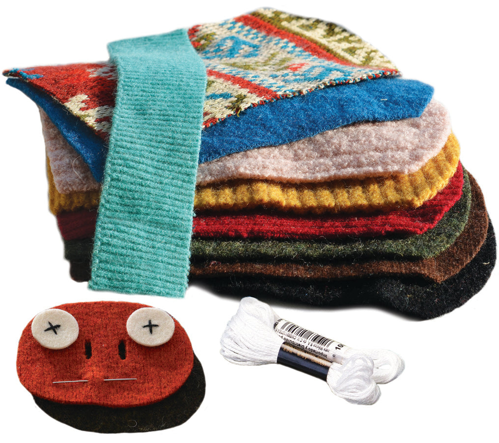 Hoo's The Maker Owl Stuffed Animal Kit from Reclaimed Wool